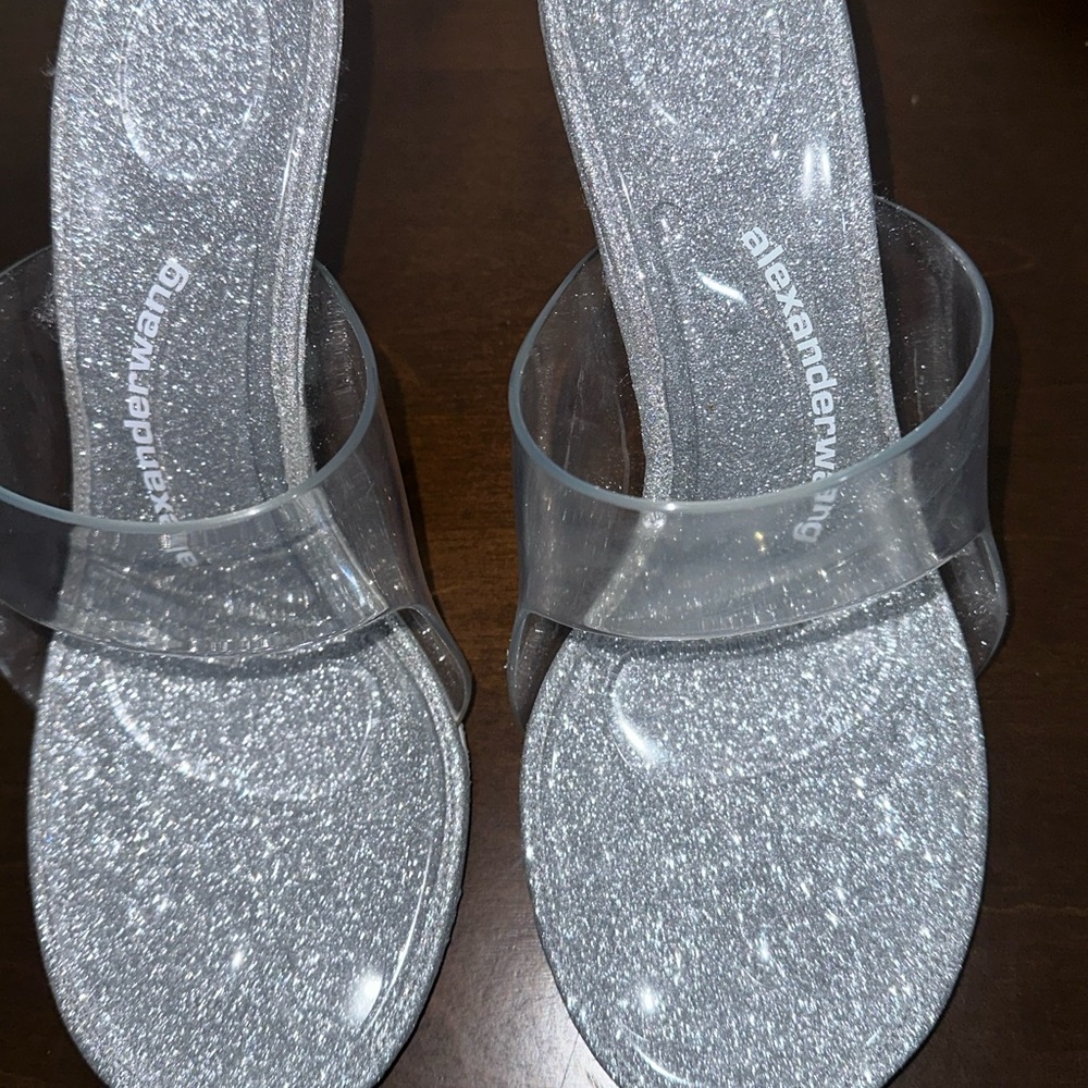 Nude glitter sandals